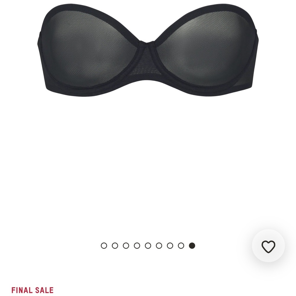 SKIMS Black Mesh Strapless Bra